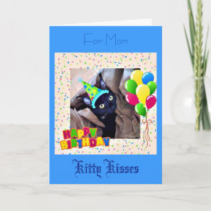 Cute Black Kitty Birthday Greeting Card
