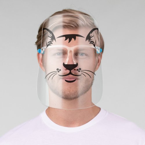 Cute Black Kitty Cat Face Face Shield