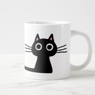 Cute Black Kitty Cat   Fun Feline Giant Coffee Mug