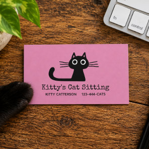 Cute Black Kitty Cat | Fun Feline | Quirky Animal Business Card