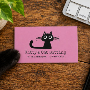 Cute Black Kitty Cat Fun Feline Quirky Animal Business Card