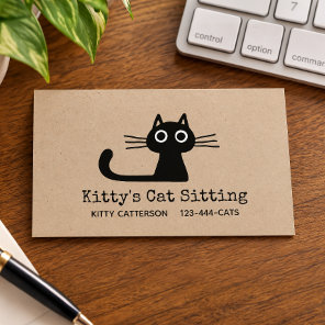 Cute Black Kitty Cat | Fun Feline | Quirky Animal Business Card