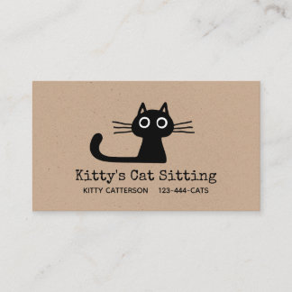 Cute Black Kitty Cat | Fun Feline | Quirky Animal Business Card