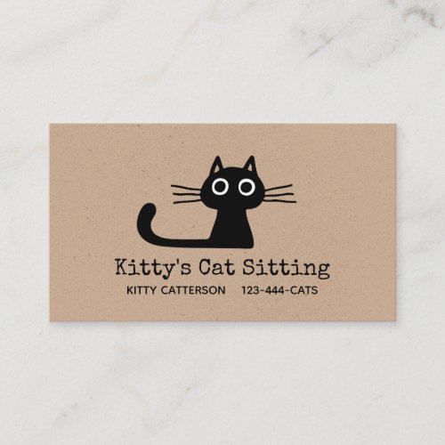 Cute Black Kitty Cat  Fun Feline  Quirky Animal Business Card