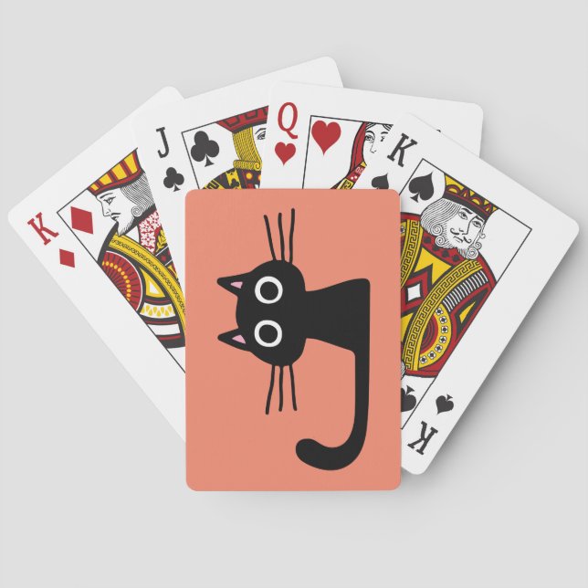 Cute Black Kitty Cat - Funny Feline Lover's Poker Cards (Back)
