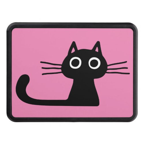 Cute Black Kitty Cat Purrfect Pink Hitch Cover