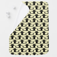 Cute Black Kitty Cats Patterned Print