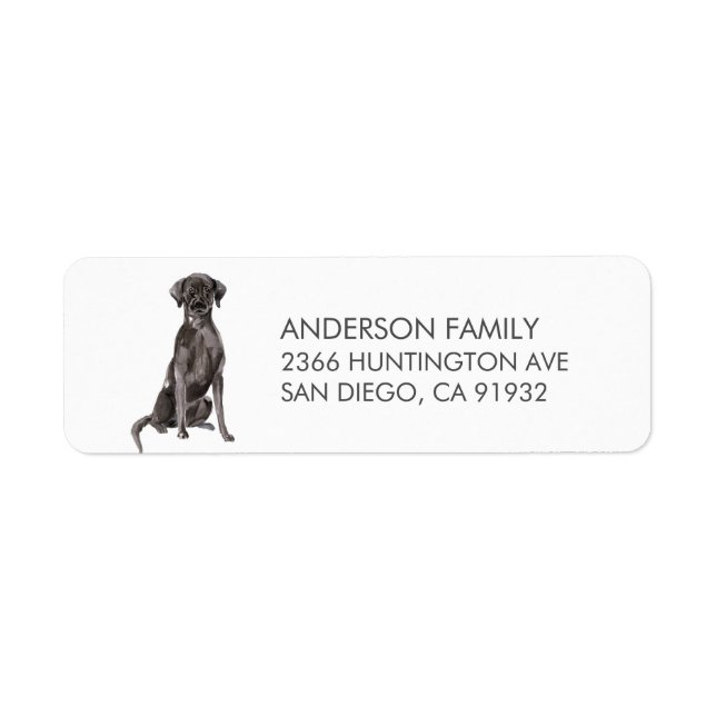 Cute Black Lab Dog Return Address Label (Front)