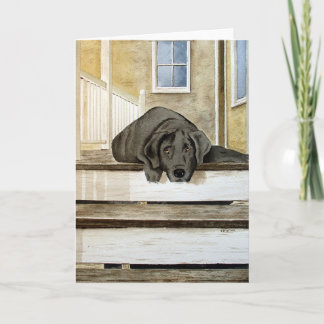 Cute Black Lab Greeting Card