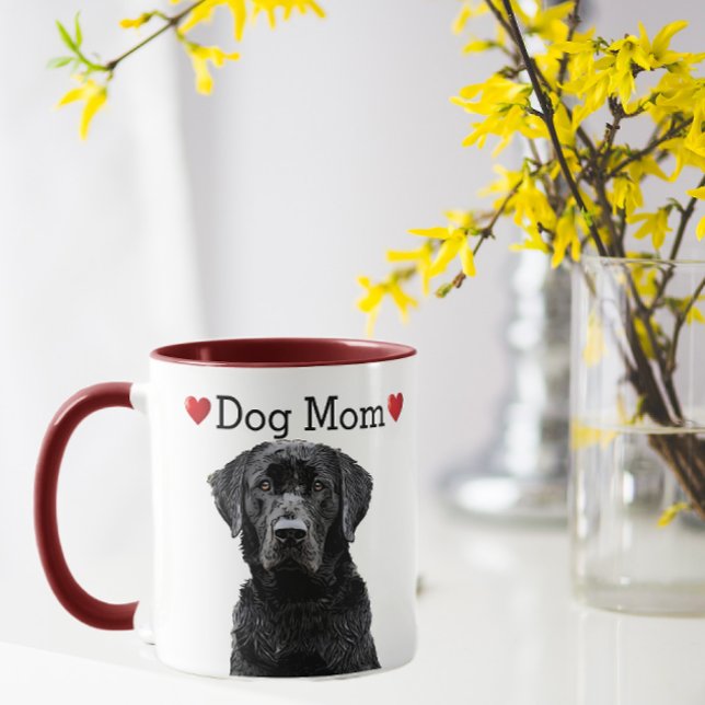 Cute Black Lab Heart Dog Mom Puppy Mug (Creator Uploaded)