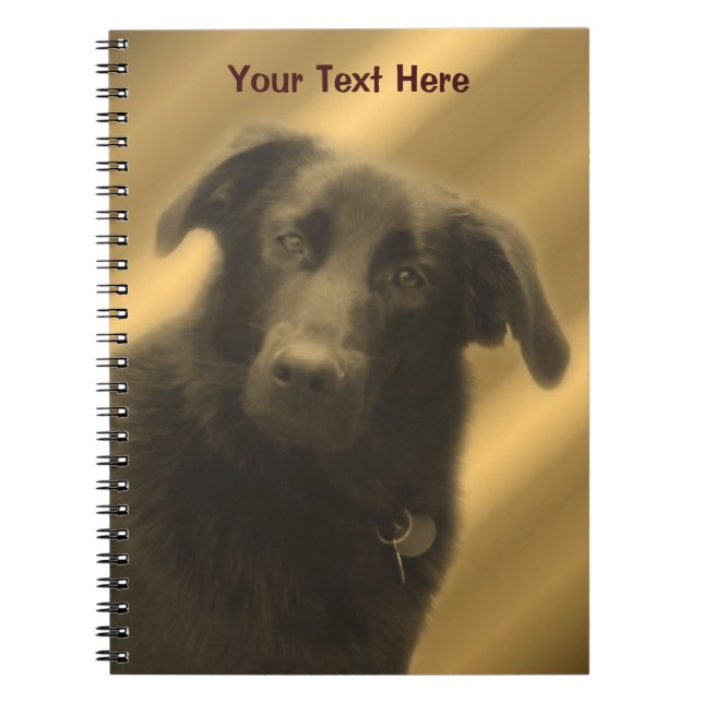 Cute Black Lab Mix Dog Notebook (Front)