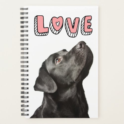 Cute Black Lab Puppy Dog  Love Labrador Retriever  Planner