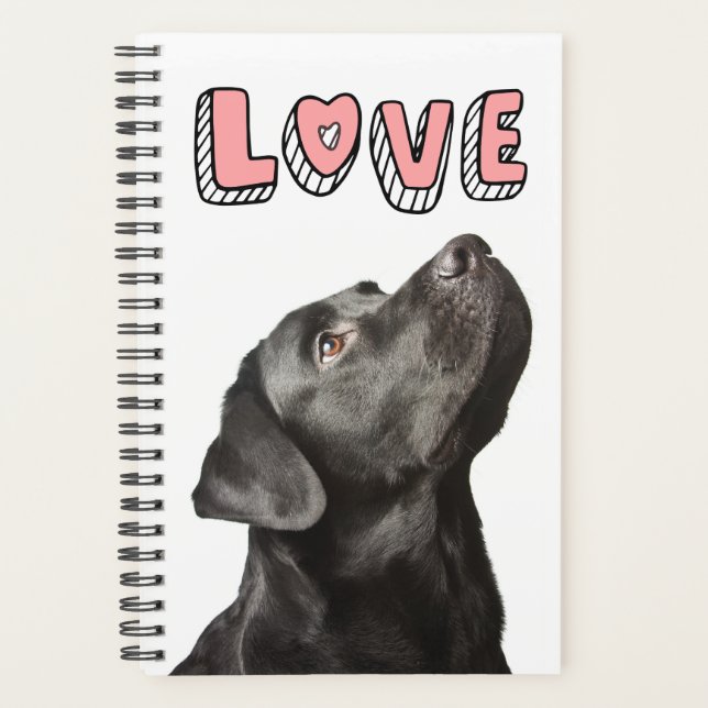 Cute Black Lab Puppy Dog  Love Labrador Retriever  Planner (Front)