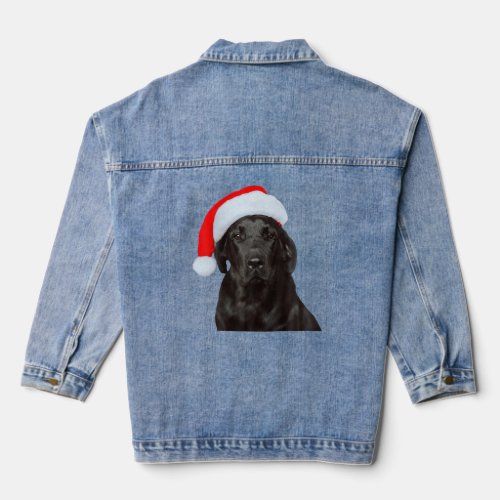 Cute Black Lab Santa Hat Image Christmas Dog Labra Denim Jacket