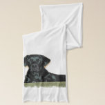 Cute Black Lab Scarf<br><div class="desc">Cute black Labrador Retriever dog with a sweet expression.</div>