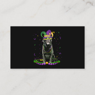 Cute Black Lab Wearing Carnival Mask Mardi Gras Do Business Card