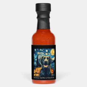 Cute Black Labrador Dog Halloween Jack O Lantern P Hot Sauces