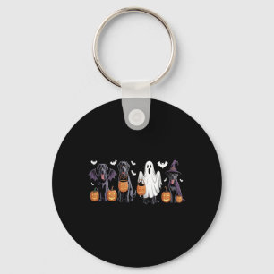 Cute Black Labrador Dog Halloween Pumpkin Labrador Keychain