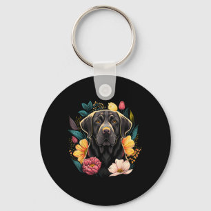 Cute Black Labrador Dog On Black Labrador Keychain