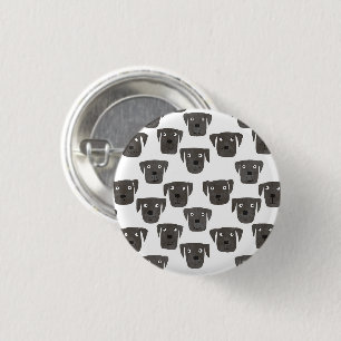 Cute Black Labrador Retriever Dog Button