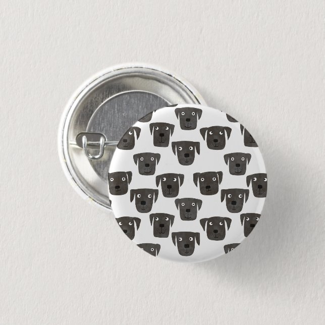 Cute Black Labrador Retriever Dog Button (Front & Back)
