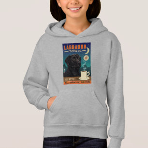 Cute Black Labrador Retriever Dog Coffee Lover Hoodie