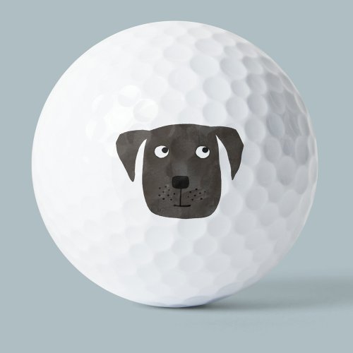 Cute Black Labrador Retriever Dog Golf Balls