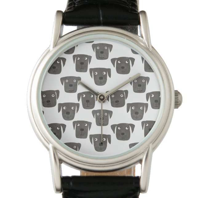 Cute Black Labrador Retriever Dog Watch (Black labrador retreiver dog watch)