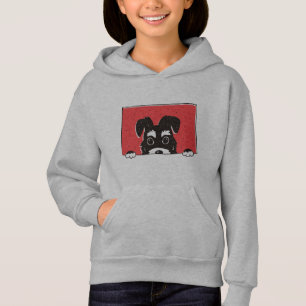 Cute Black Miniature Schnauzer Puppy Hoodie