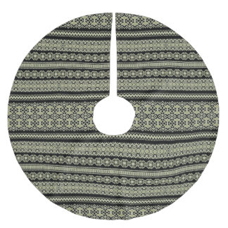 Cute black olive ukraine ornament background brushed polyester tree skirt
