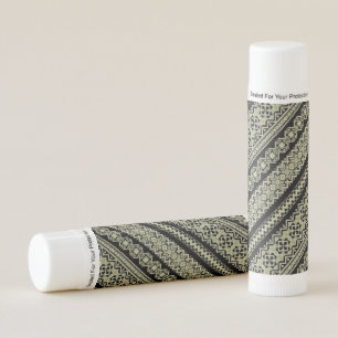 Cute black olive ukraine ornament background lip balm