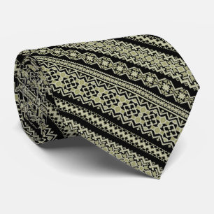 Cute black olive ukrainian ornament background neck tie
