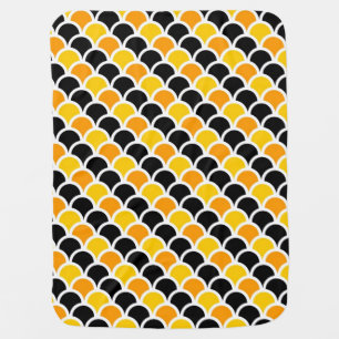 Cute black orange moroccan pattern design baby blanket
