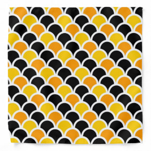 Cute black orange moroccan pattern design bandana