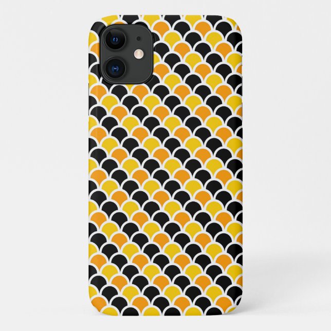 Cute black orange moroccan pattern design Case-Mate iPhone case (Back)