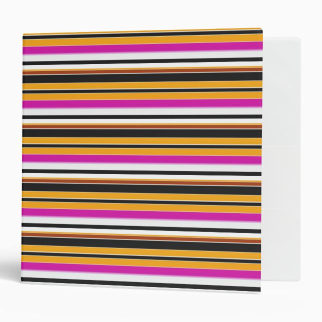 Cute black orange stripes 3 ring binder (Front/Inside)