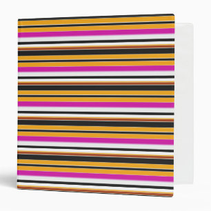 Cute black orange stripes 3 ring binder