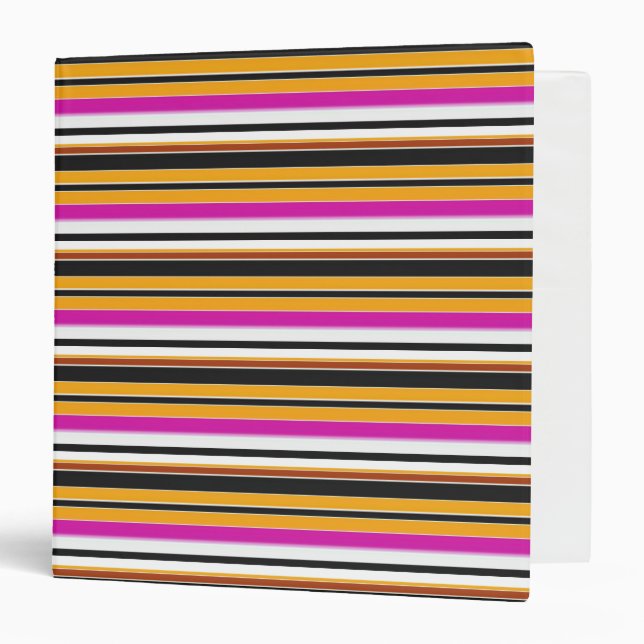 Cute black orange stripes 3 ring binder (Front/Inside)