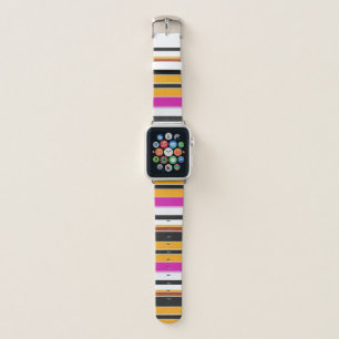 Cute black orange stripes apple watch band