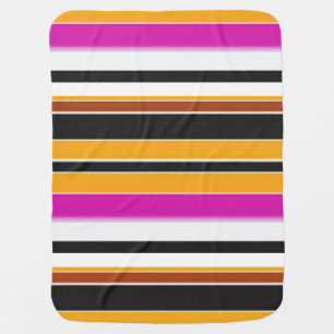 Cute black orange stripes baby blanket