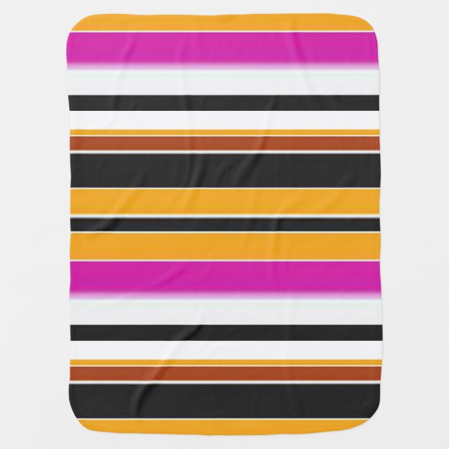 Cute black orange stripes baby blanket (Front)