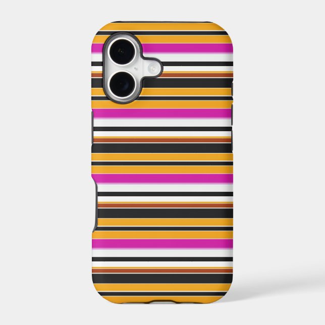 Cute black orange stripes Case-Mate iPhone case (Back)
