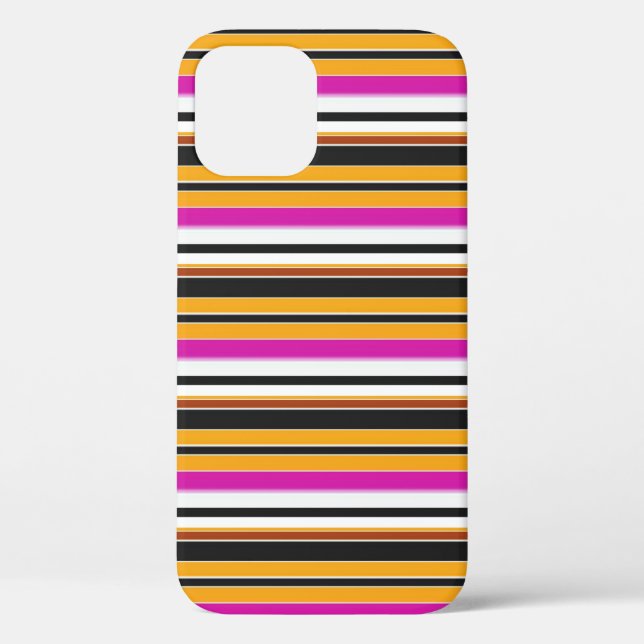 Cute black orange stripes Case-Mate iPhone case (Back)
