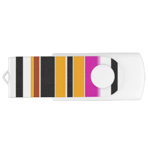 Cute black orange stripes flash drive
