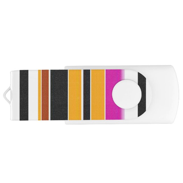 Cute black orange stripes flash drive (Back)