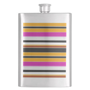 Cute black orange stripes flask