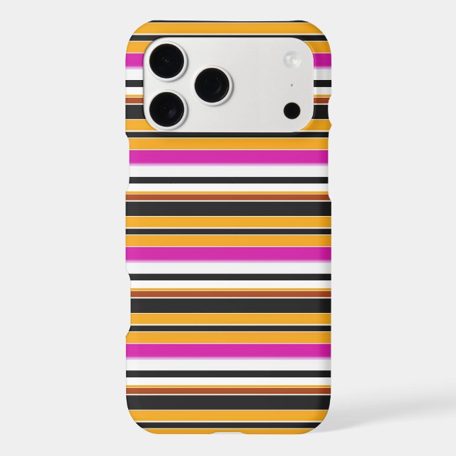 Cute black orange stripes iphone case (Back)