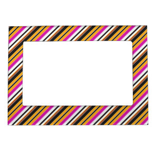 Cute black orange stripes magnetic frame