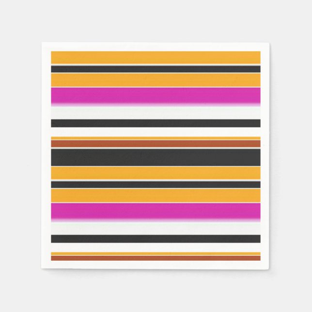 Cute black orange stripes napkins (Front)