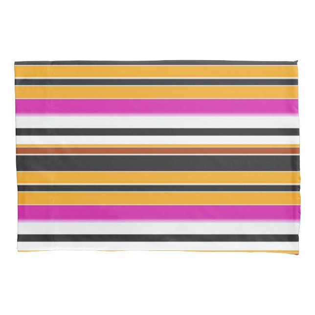 Cute black orange stripes pillow case (Front-Left)